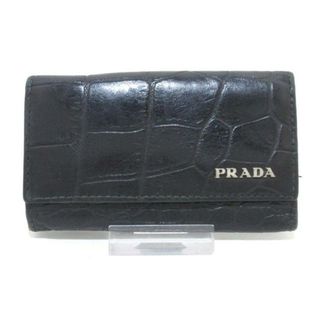 プラダ(PRADA)のPRADA(プラダ) キーケース - 黒 6連フック/型押し加工 レザー(キーケース)