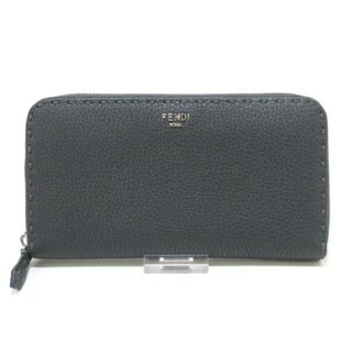 フェンディ(FENDI)のFENDI(フェンディ) 長財布 セレリア 7M0210 ダークグレー ラウンドファスナー レザー(財布)