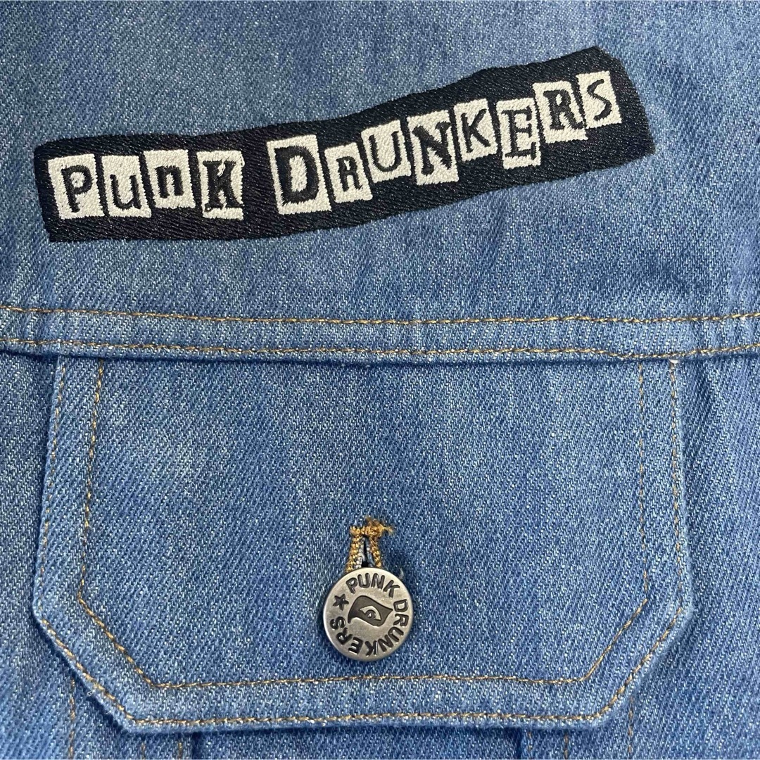 PUNK DRUNKERS(パンクドランカーズ)の【超希少品】パンクドランカーズ　デニムジャケット　背面ビッグイラスト　刺繍　L メンズのジャケット/アウター(Gジャン/デニムジャケット)の商品写真