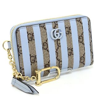 グッチ(Gucci)のグッチ GUCCI ダブルG ジップアラウンド カードケース コインケース GGスプリーム キャンバス 701485 ライトブルー 未使用品(財布)