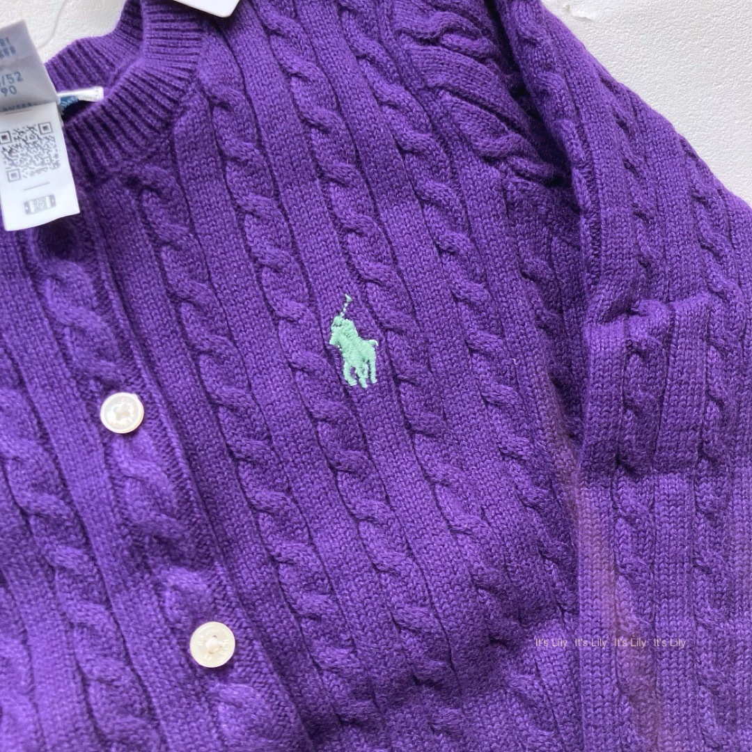 Ralph Lauren(ラルフローレン)の24m90cm  CCカーディガン　ラルフローレン  紫 キッズ/ベビー/マタニティのキッズ服女の子用(90cm~)(カーディガン)の商品写真