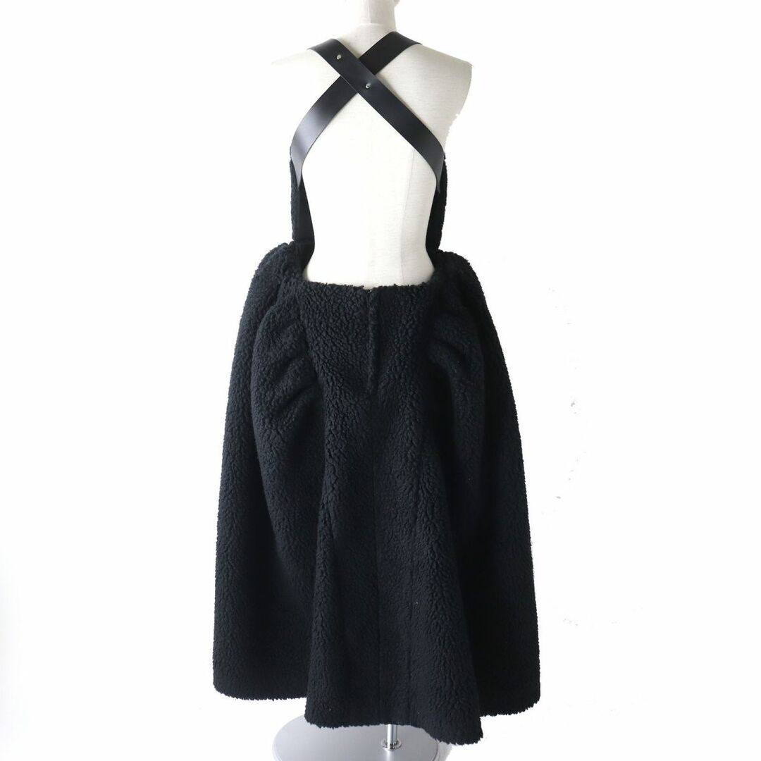 noir kei ninomiya(ノワールケイニノミヤ)の極美品△正規品 ノワール ケイ ニノミヤ コムデギャルソン 2022年 3J-A006 ボア×レザー ワンピース ジャンパースカート マキシ丈 黒 M レディースのワンピース(ロングワンピース/マキシワンピース)の商品写真