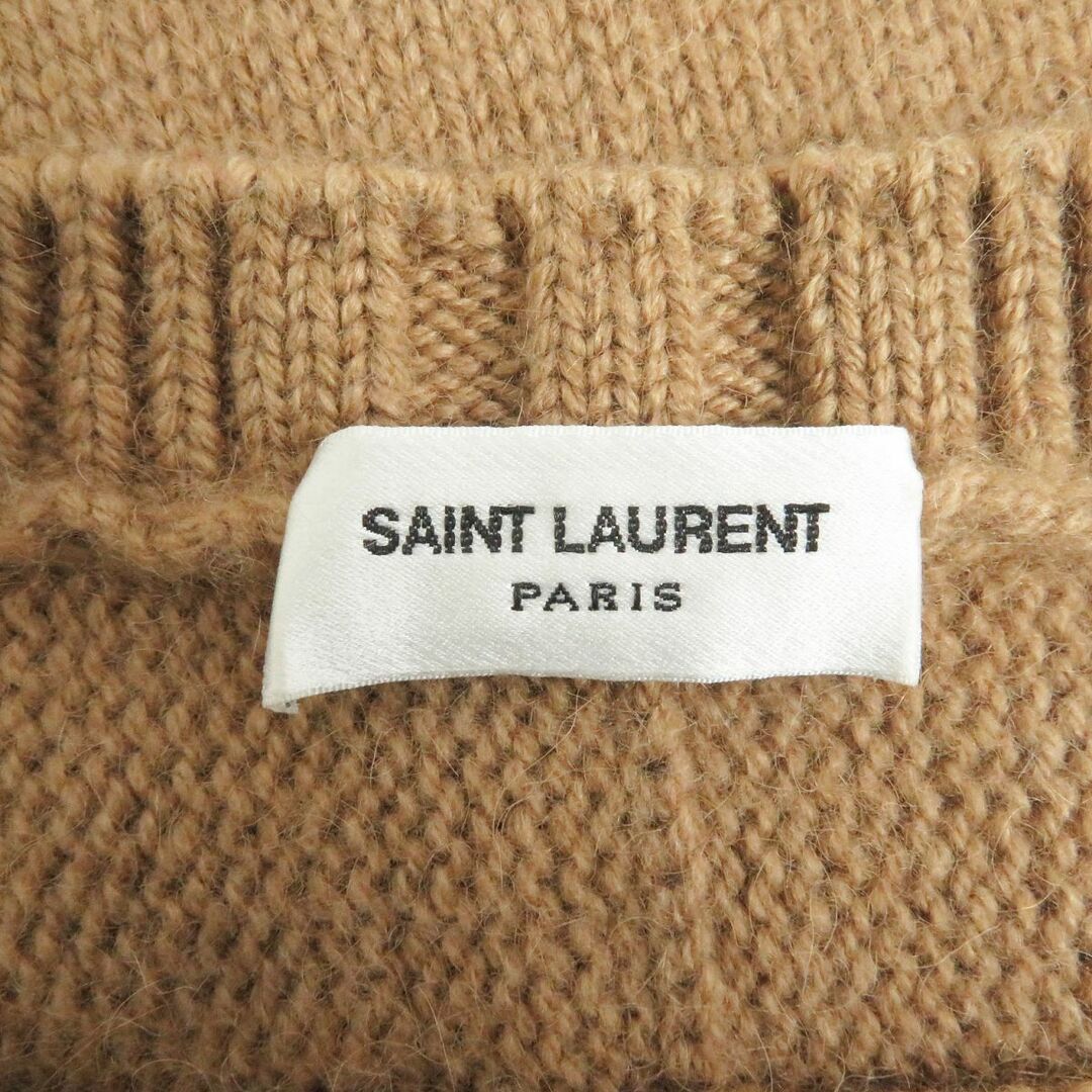 Saint Laurent(サンローラン)の美品□2019年製 SAINT LAURENT RARIS/サンローランパリ 603088 キャメル100％ 長袖ニット/セーター ライトブラウン XS イタリア製 正規品 メンズのトップス(ニット/セーター)の商品写真