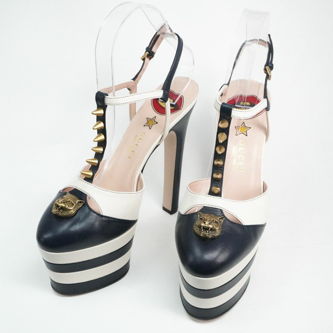 Gucci(グッチ)のレア GUCCI ヒール Spikes T-Strap サイズ37 79A レディースの靴/シューズ(ハイヒール/パンプス)の商品写真
