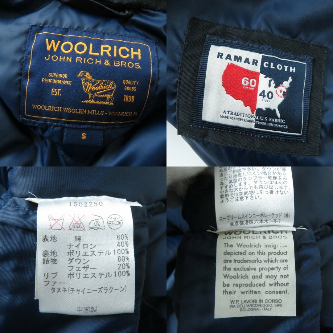 WOOLRICH(ウールリッチ)の美品★正規品 WOOLRICH ウールリッチ 1502250 ARCTIC PARKA 60/40 アークティックパーカ ファー・フード付 ダウンコート ネイビー 紺 S レディースのジャケット/アウター(ダウンコート)の商品写真