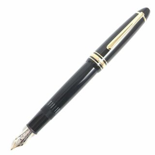 モンブラン(MONTBLANC)の美品▼MONTBLANC モンブラン マイスターシュテュック No.146 ホワイトスター キャップ式 ペン先14K 万年筆 黒×ゴールド Mニブ ドイツ製(ペン/マーカー)