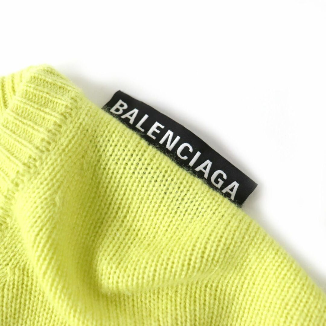 Balenciaga(バレンシアガ)の極美品△正規品 BALENCIAGA バレンシアガ 595116 ロゴタグ付 カシミヤ100% ニットトップス／セーター イエロー系 XS レディース イタリア製 レディースのトップス(ニット/セーター)の商品写真