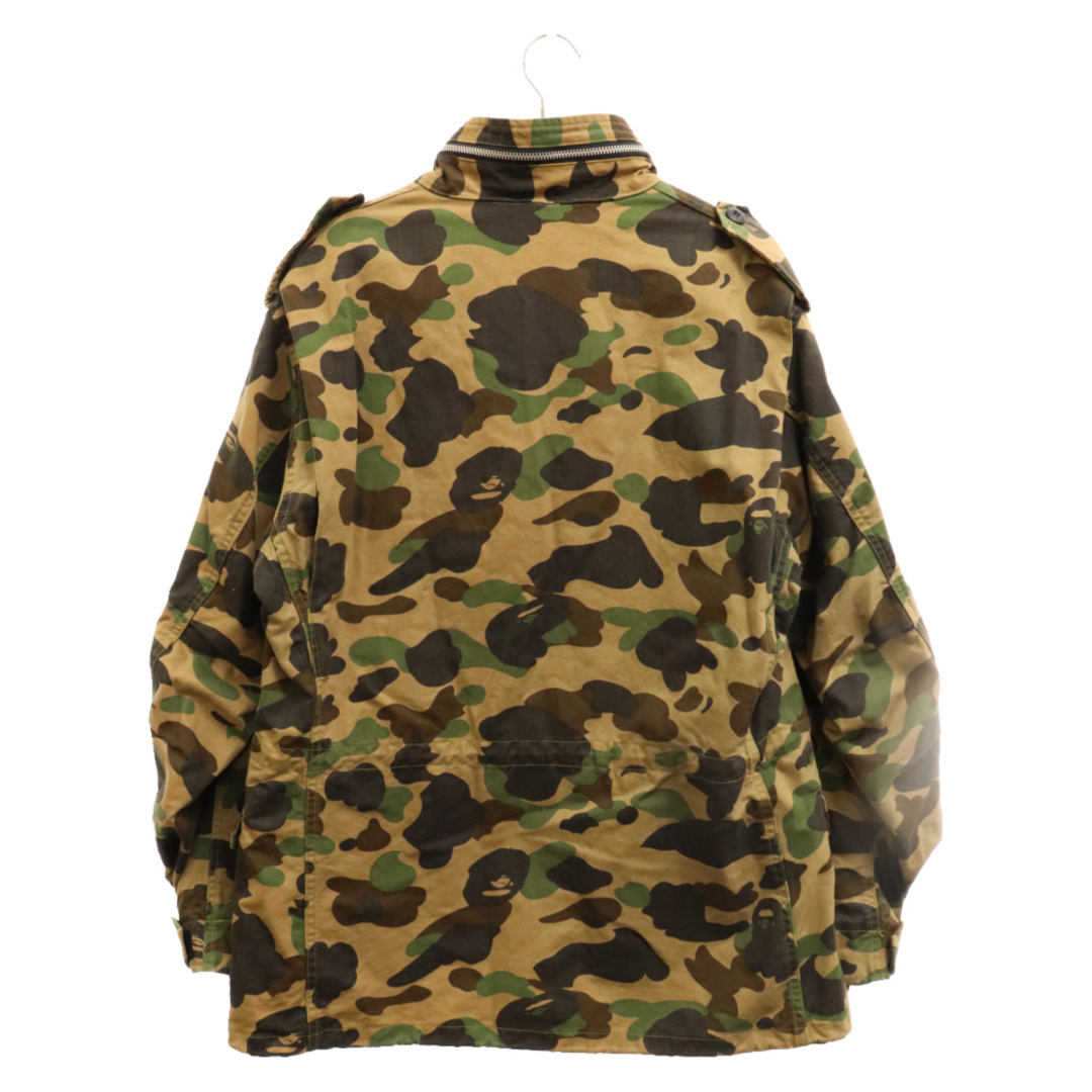 A BATHING APE(アベイシングエイプ)のA BATHING APE アベイシングエイプ 90s カモ柄 迷彩 ジップアップ ミリタリージャケット カーキ メンズのジャケット/アウター(ミリタリージャケット)の商品写真