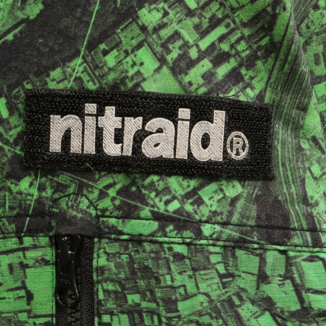 nitraid(ナイトレイド)のnitraid ナイトレイド リアルシティ カモ 総柄 フード付きジップアップジャケット グリーン メンズのジャケット/アウター(フライトジャケット)の商品写真