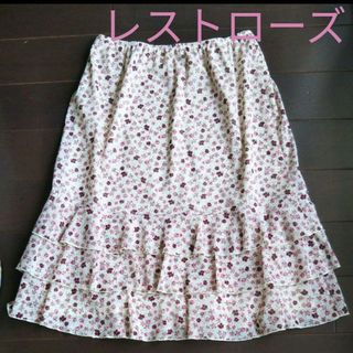 レストローズ(L'EST ROSE)のレストローズ　スカート　ピンク　花柄　かわいい(ひざ丈スカート)