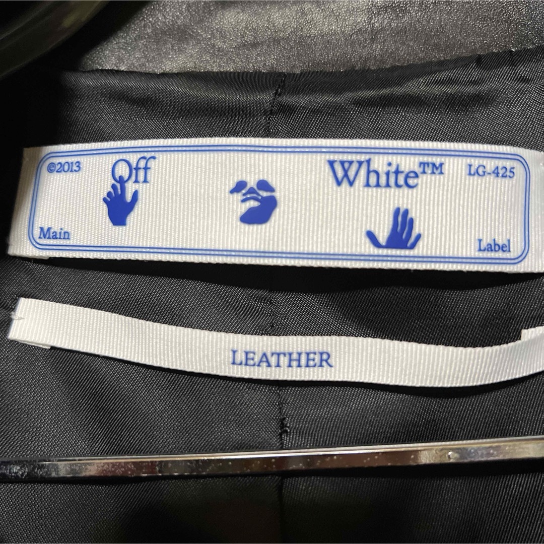 OFF-WHITE(オフホワイト)の極激レア Off-White レザーライダースジャケット メンズのジャケット/アウター(レザージャケット)の商品写真