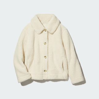 ユニクロ(UNIQLO)のUNIQLO ボアフリースジャケット　3XL OFF WHITE 新品未開封(ブルゾン)