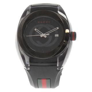 グッチ(GUCCI)のGUCCI グッチ SYNC YA137107A 137.1 シンク ラバーストラップ腕時計 ブラック クオーツ式(腕時計(アナログ))