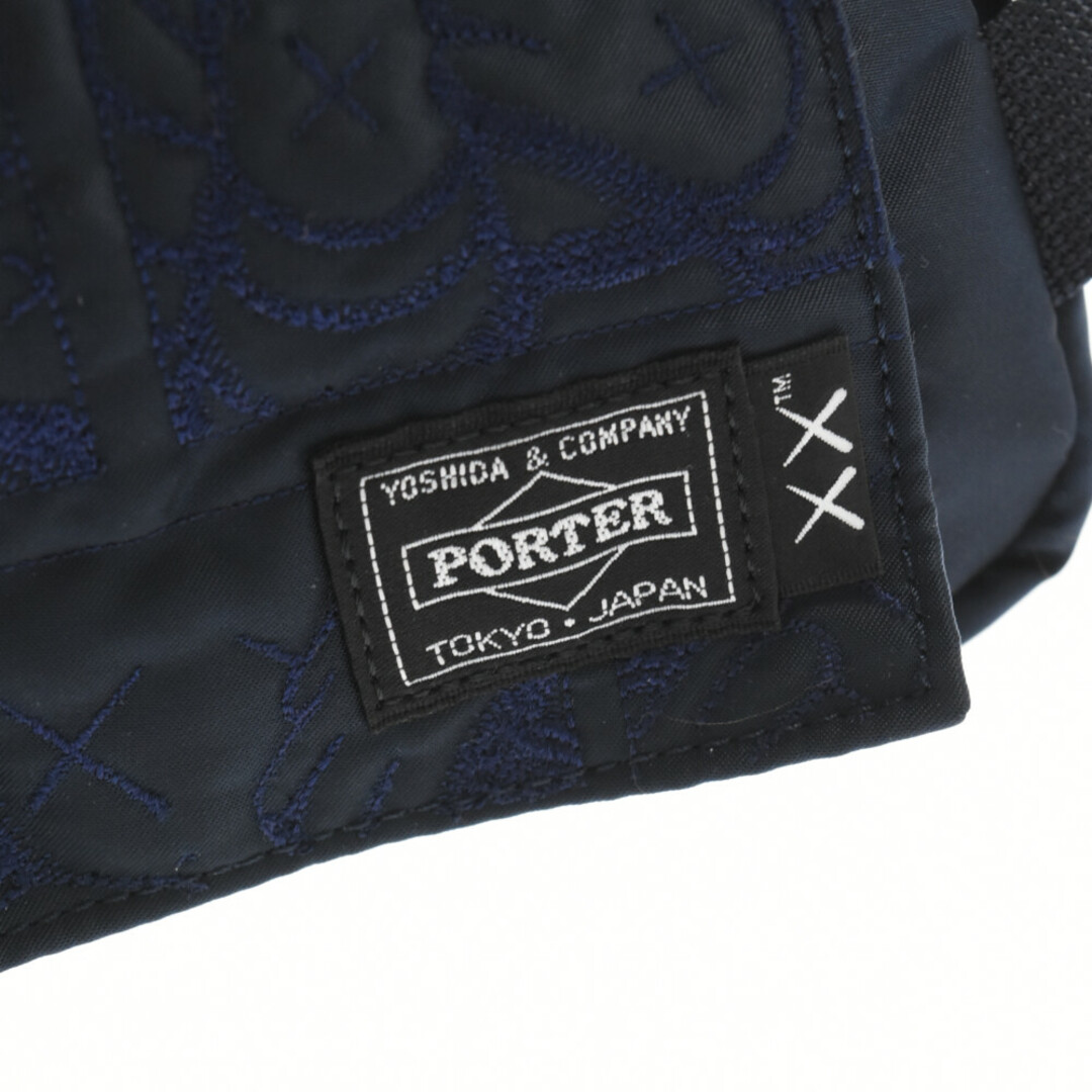 PORTER(ポーター)のPORTER ポーター ×KAWS WAIST BAG 381-17965 カウズ ウエストバッグ ナイロンショルダーバッグ ネイビー メンズのバッグ(ウエストポーチ)の商品写真