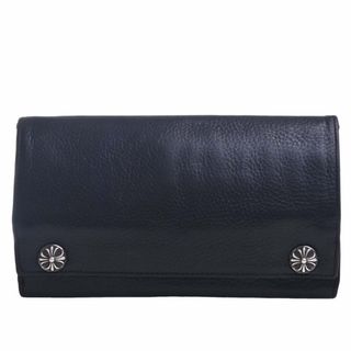 クロムハーツ(Chrome Hearts)の【中古】Chrome Hearts クロムハーツ レザー 二つ折り 長財布 - ブラック by(財布)