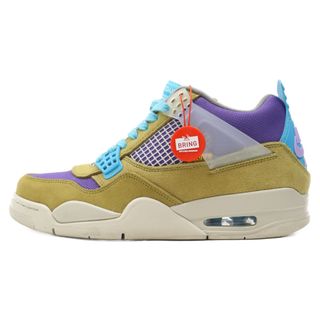 ナイキ(NIKE)のNIKE ナイキ ×UNION AIR JORDAN 4 SP DESERT MOSS ユニオン エアジョーダン4 デザートモス ハイカットスニーカー イエロー/パープル US9.5/27.5cm DJ5718-300(スニーカー)