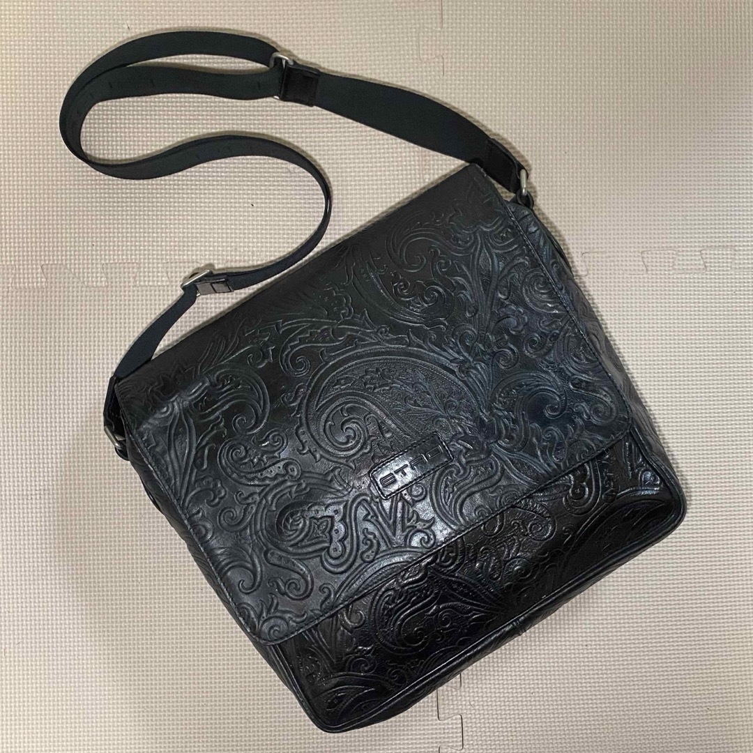 ETRO - ETRO レザークラフト ペーズリーモチーフ ショルダー ETRO - ETRO レザークラフト ペーズリーモチーフ ショルダー