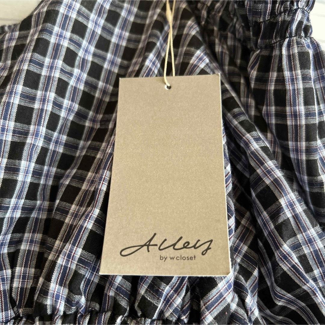 w closet(ダブルクローゼット)の最終価格【Alley】チェック柄バルーンシルエットミニワンピース レディースのワンピース(ミニワンピース)の商品写真