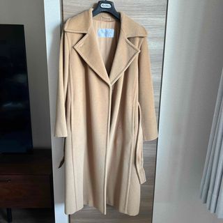 Max Mara - 美品☆マックスマーラ ロングレザーコート ノーカラー 