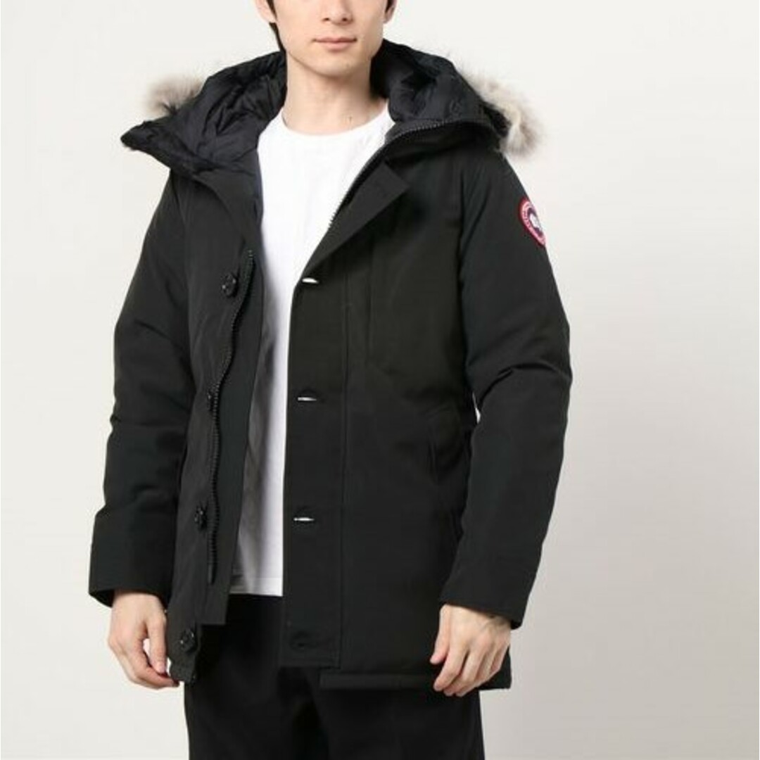 CANADA GOOSE(カナダグース)のCANADA GOOSE カナダグース カナダ製 JASPER PARKA ジャスパーパーカ 3438JM S BLACK ファー付き フーデッド ダウンジャケット 定価220,000円 アウター【新古品】【中古】【CANADA GOOSE】 メンズのジャケット/アウター(ダウンジャケット)の商品写真