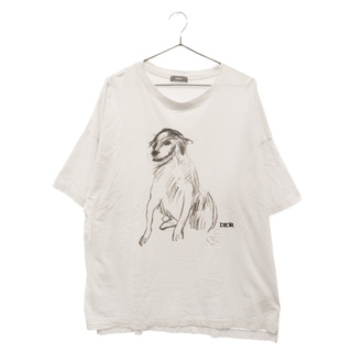 ディオール(Dior)のDIOR ディオール x Duncan Grant ダンカン グラント ドッグフロントプリント半袖Tシャツ ホワイト 383J677A0817(Tシャツ/カットソー(半袖/袖なし))