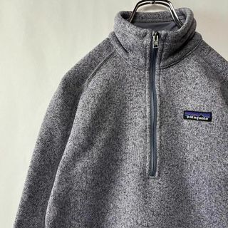 パタゴニア(patagonia)のパタゴニア　シンチラ　フリースジャケット　杢ライトグレー　Sサイズ　ハーフジップ(ブルゾン)