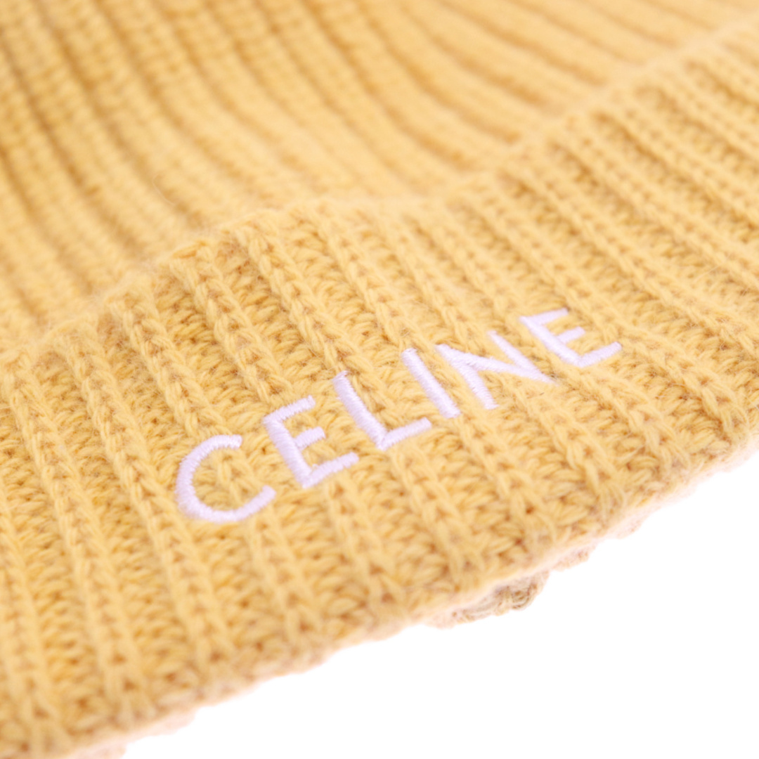 celine(セリーヌ)のCELINE セリーヌ 21SS EMBROIDERED BEANIE 2A41L734L フロントロゴ刺繍 ビーニー ニットキャップ イエロー メンズの帽子(ニット帽/ビーニー)の商品写真
