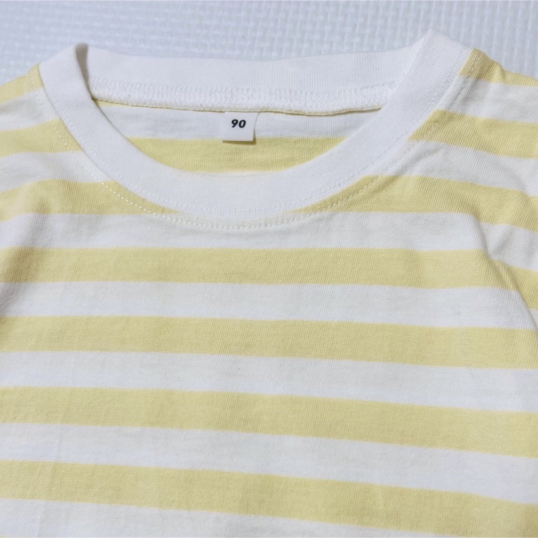 MUJI (無印良品)(ムジルシリョウヒン)の【無印良品】ボーダーTシャツ(長袖、半袖)2点セット まとめ売り キッズ/ベビー/マタニティのキッズ服男の子用(90cm~)(Tシャツ/カットソー)の商品写真