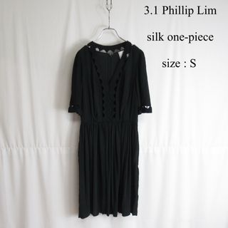 スリーワンフィリップリム(3.1 Phillip Lim)の3.1 Phillip Lim ブラック シルク ワンピース トップス 絹 0(ひざ丈ワンピース)