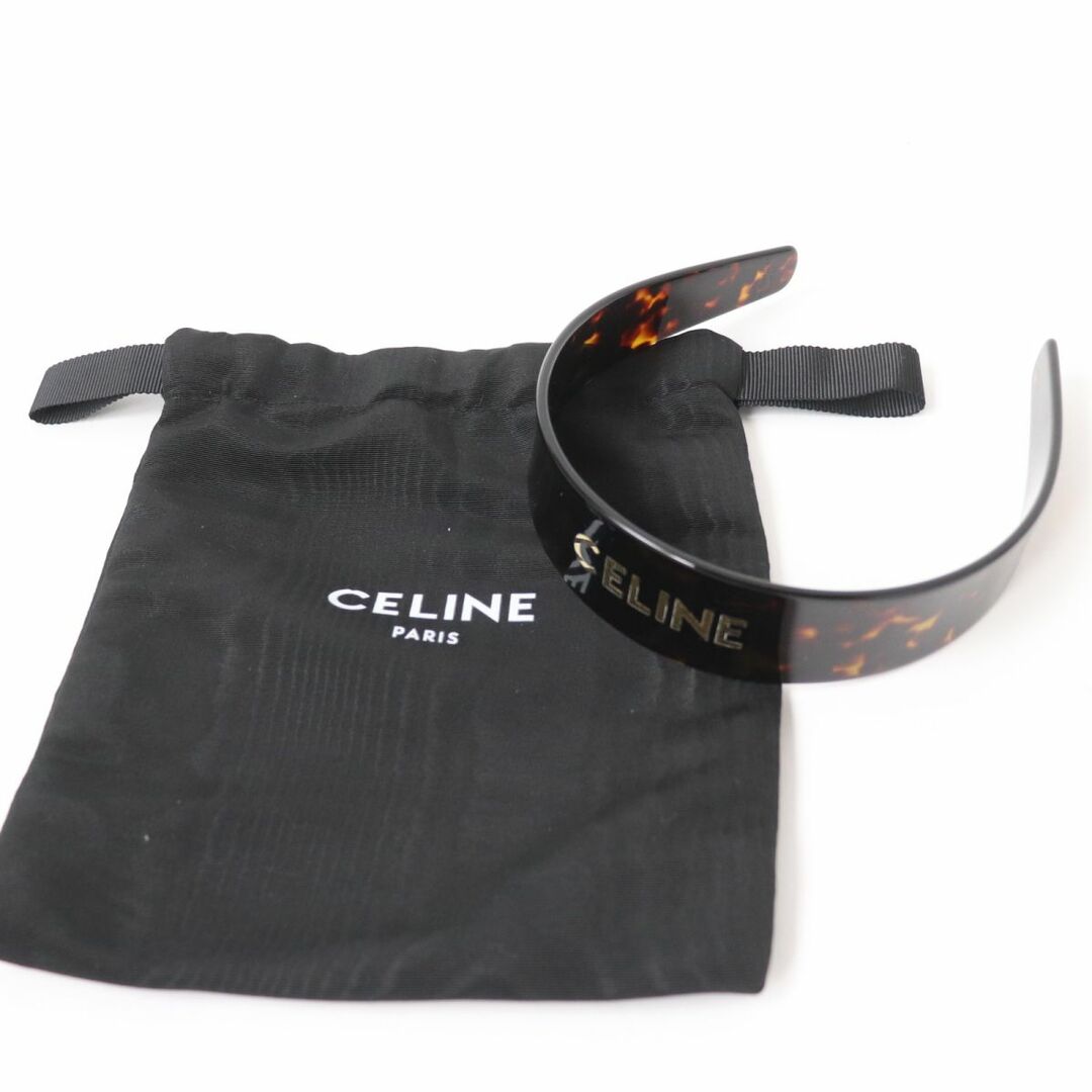 celine(セリーヌ)の美品☆CELINE セリーヌ 21年 46Y376CEA M1211 ロゴ入り カチューシャ/ヘアアクセサリー べっ甲柄 ブラウン系 レディース  保存袋付き レディースのヘアアクセサリー(カチューシャ)の商品写真