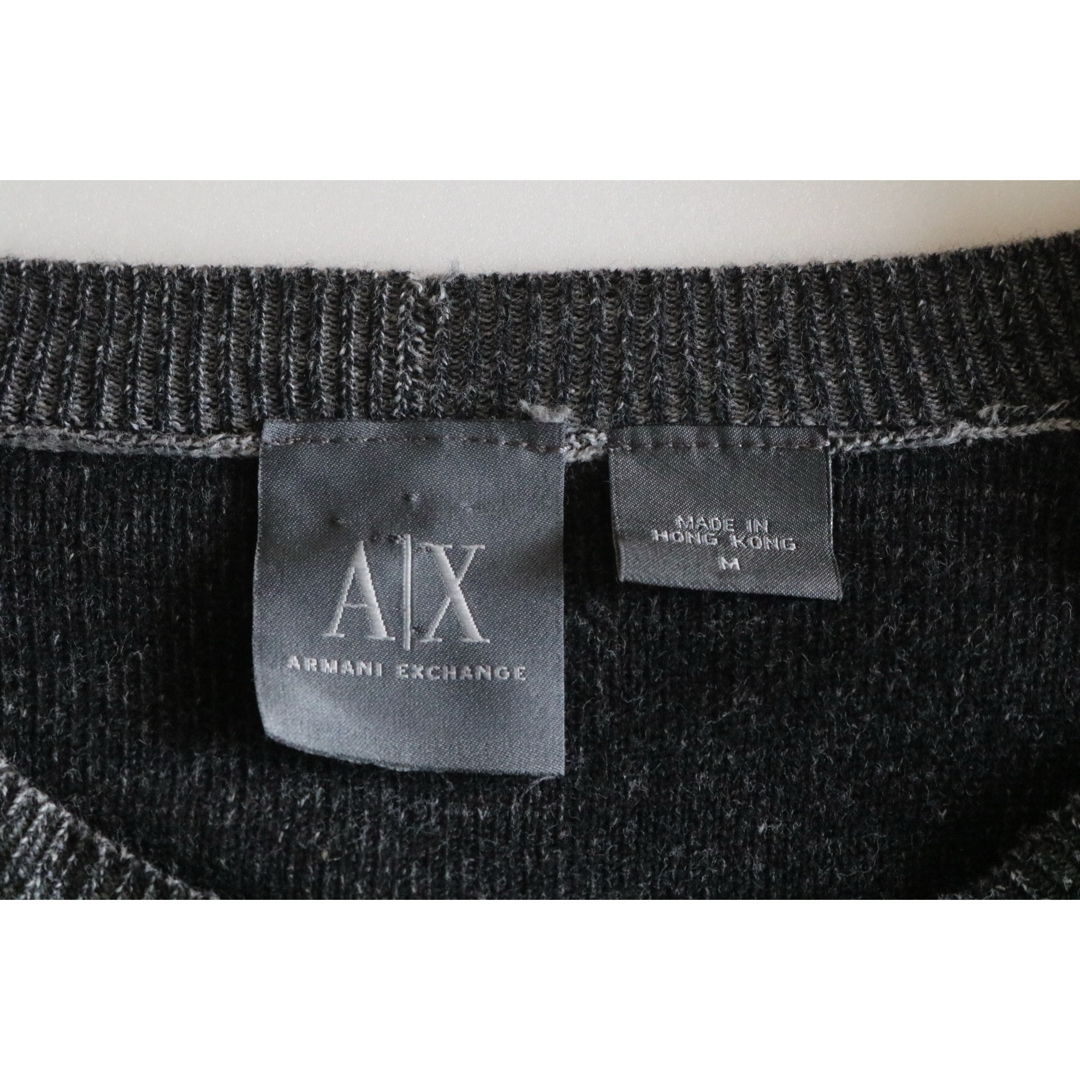 ARMANI EXCHANGE(アルマーニエクスチェンジ)の【ARMANI】ニット　セーター　ロゴ　灰　M★ メンズのトップス(ニット/セーター)の商品写真