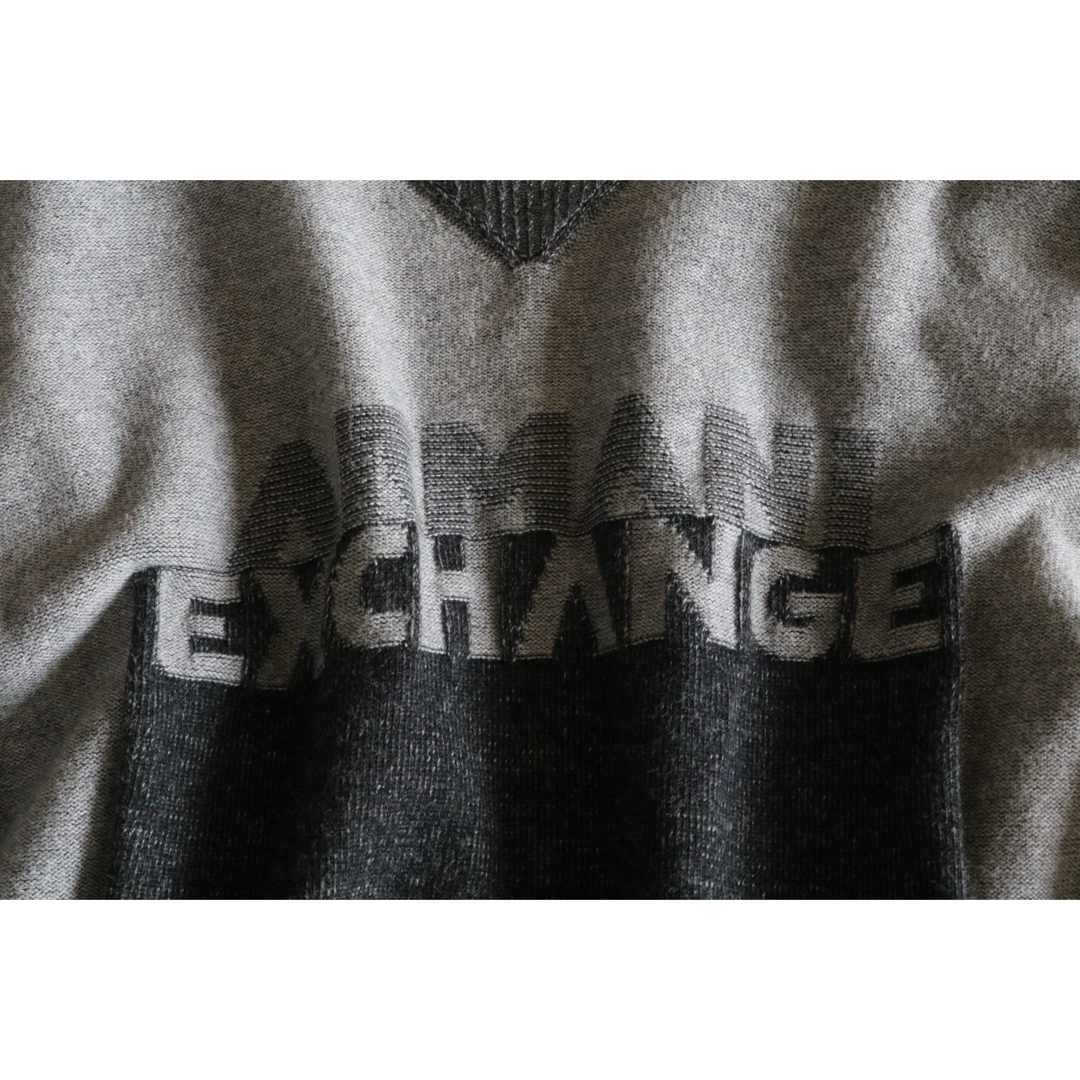 ARMANI EXCHANGE(アルマーニエクスチェンジ)の【ARMANI】ニット　セーター　ロゴ　灰　M★ メンズのトップス(ニット/セーター)の商品写真