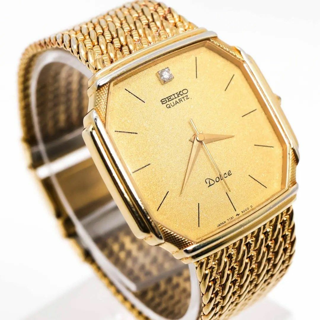 SEIKO(セイコー)の《人気》SEIKO Dolce 腕時計 ゴールド ラメ ヴィンテージ 小ぶり x メンズの時計(腕時計(アナログ))の商品写真