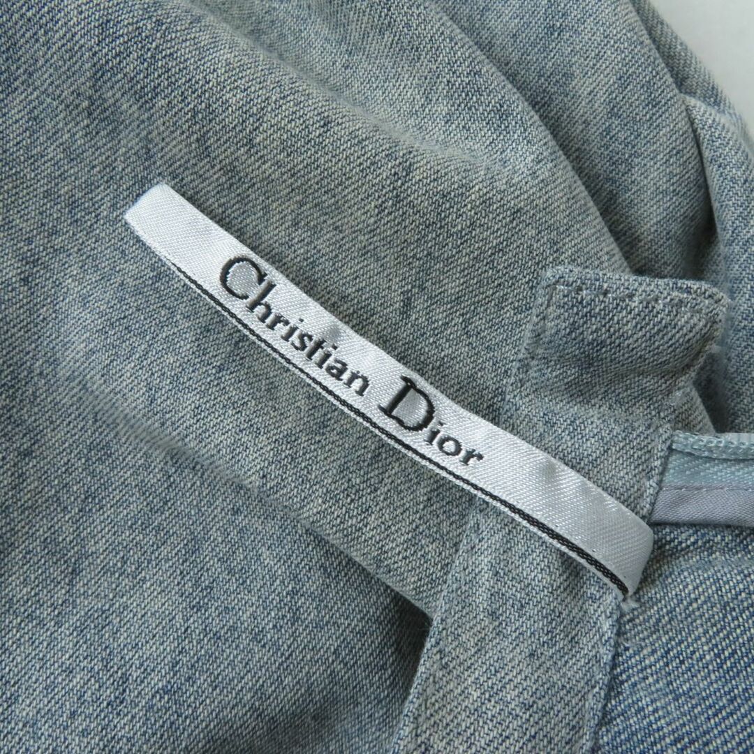 Christian Dior(クリスチャンディオール)の美品★正規品 クリスチャンディオール 052J04A3634 2020年 ウォッシュ加工 マキシ丈 プリーツ ミディスカート デニム インディゴ 44 伊製 レディースのスカート(ロングスカート)の商品写真