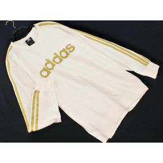 アディダス(adidas)のadidas アディダス ３ライン ロゴ スウェット sizeO/白ｘマスタード ◇■ メンズ(スウェット)