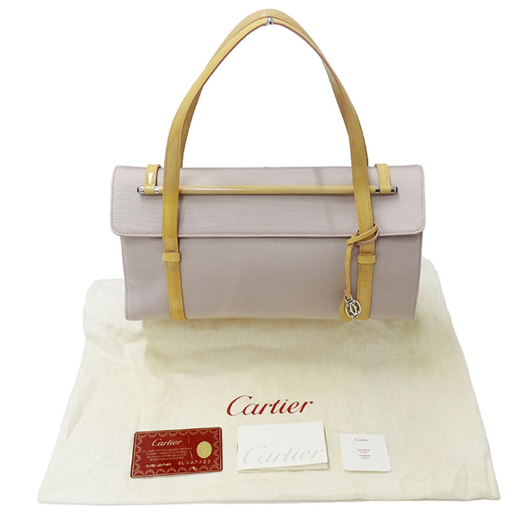 Cartier(カルティエ)のカルティエ Cartier バッグ レディース ブランド カボション ハンドバッグ ピンクベージュ 小さめ コンパクト おしゃれ 上品 大人 おでかけ  【中古】 レディースのバッグ(ハンドバッグ)の商品写真