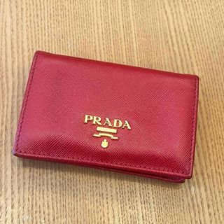 プラダ(PRADA)のPRADA カードケース 赤(パスケース/IDカードホルダー)