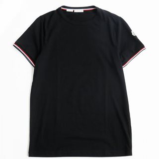 モンクレール(MONCLER)の美品●20SS MONCLER モンクレール トリコロール ロゴワッペン付き クルーネック 半袖Tシャツ ブラック S 正規品 メンズ 春夏おすすめ◎(Tシャツ/カットソー(半袖/袖なし))