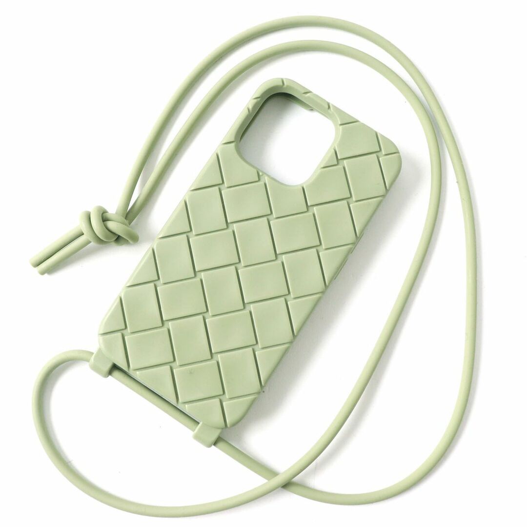 Bottega Veneta(ボッテガヴェネタ)の極美品△BOTTEGAVENETA ボッテガヴェネタ 690685 iphone 13/13Pro スマホケース モバイルカバー シリコン ストラップ付 アッシュグリーン系 レディースのファッション小物(その他)の商品写真