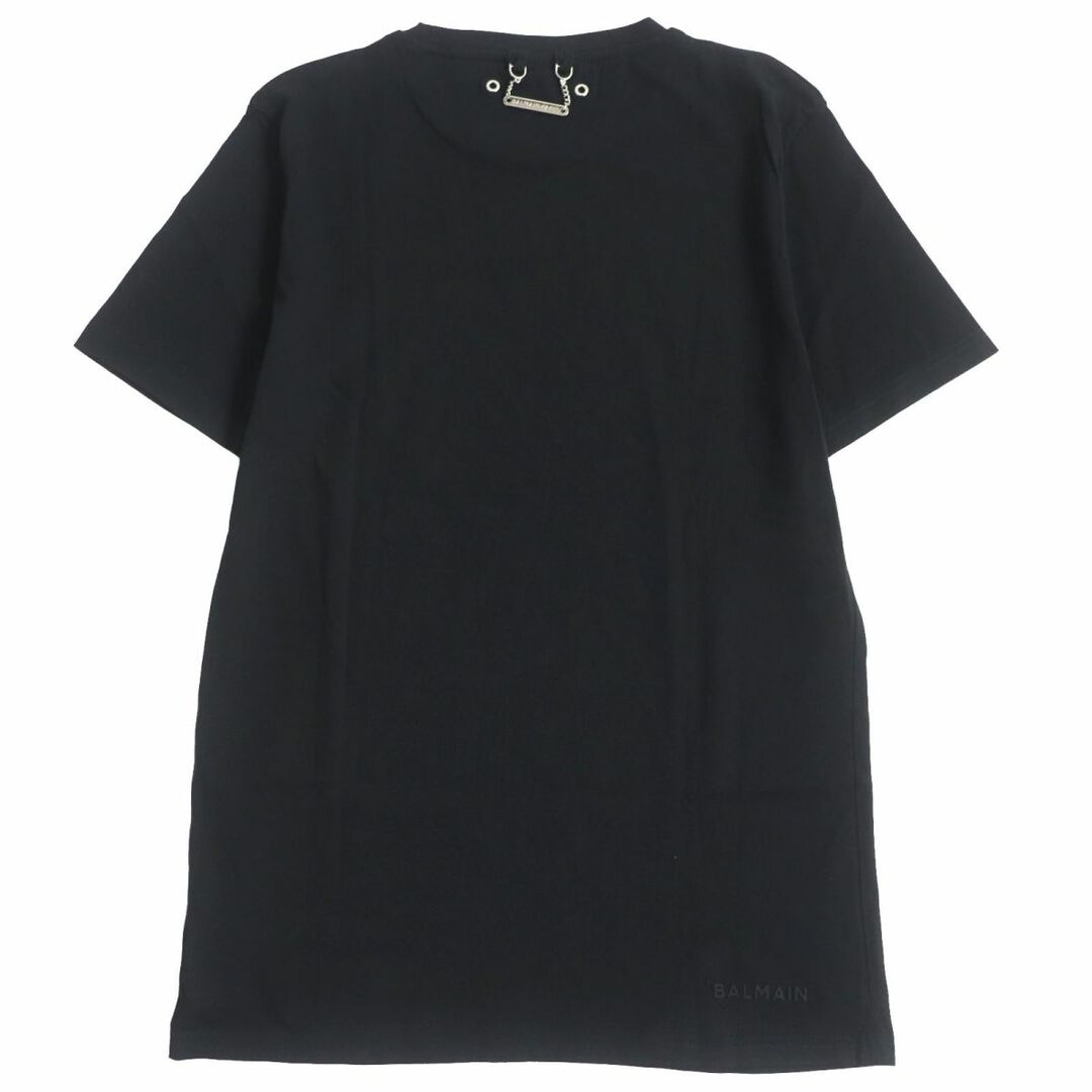 BALMAIN(バルマン)の美品□BALMAIN/バルマン ラインストーン シルバー金具 コットン100％ クルーネック 半袖 ロゴTシャツ/カットソー ブラック M メンズ メンズのトップス(Tシャツ/カットソー(半袖/袖なし))の商品写真