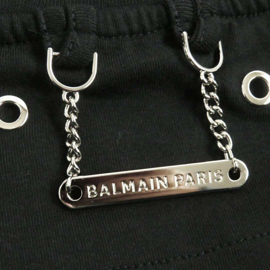 BALMAIN(バルマン)の美品□BALMAIN/バルマン ラインストーン シルバー金具 コットン100％ クルーネック 半袖 ロゴTシャツ/カットソー ブラック M メンズ メンズのトップス(Tシャツ/カットソー(半袖/袖なし))の商品写真