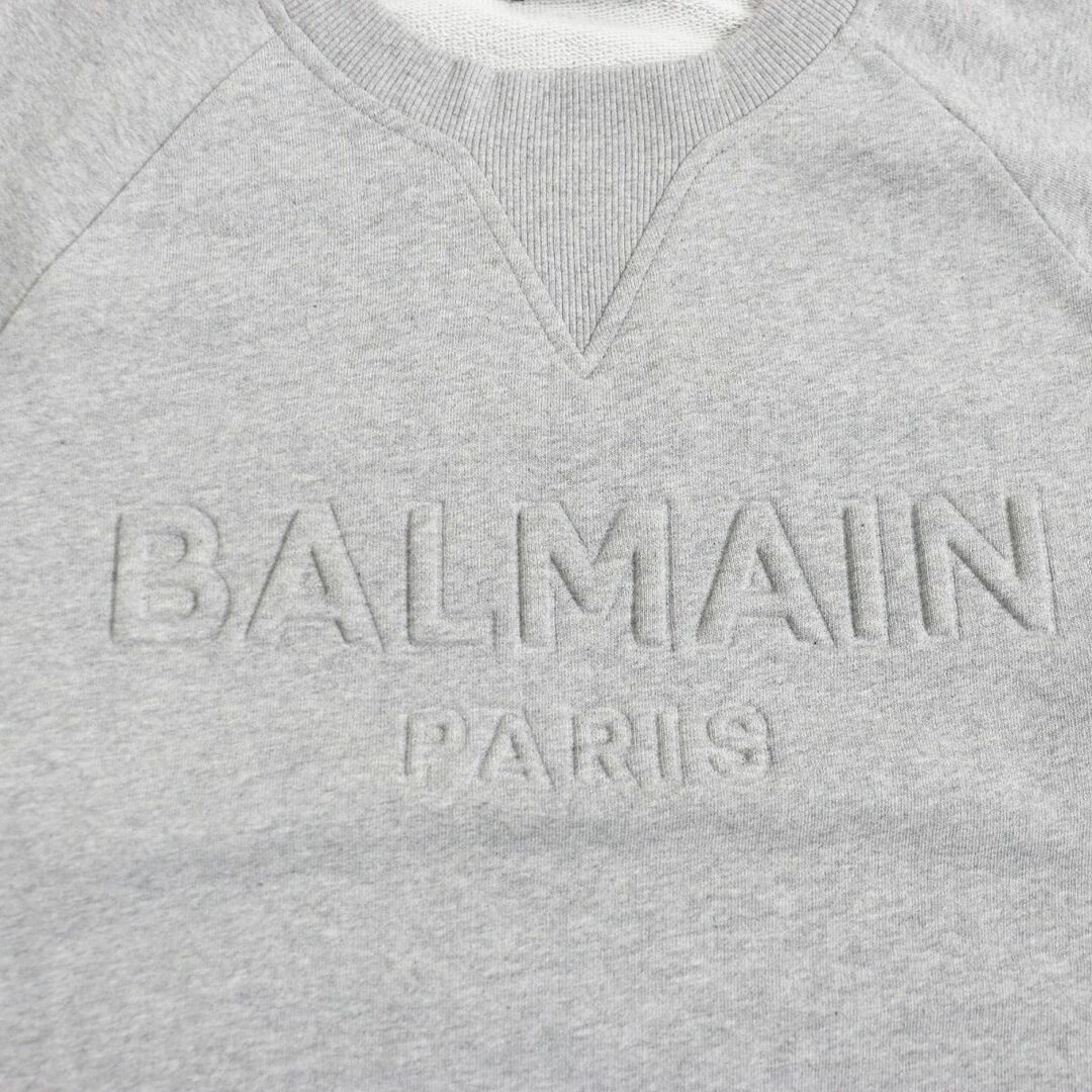 BALMAIN(バルマン)の極美品□21AW BALMAIN/バルマン JQ005BB20 エンボスロゴ コットン ロングスリーブ 長袖 スウェットシャツ/トレーナー グレー L 正規品 メンズのトップス(スウェット)の商品写真