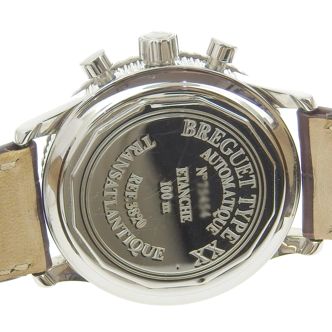 Breguet(ブレゲ)の【本物保証】 超美品 ブレゲ BREGUET トランスアトランティック タイプXX デイト クロノグラフ メンズ 自動巻き 腕時計 黒文字盤 3820 メンズの時計(腕時計(アナログ))の商品写真