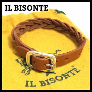 IL BISONTE - イルビゾンテ  ブレスレット  レザー メッシュ レディース メンズ ブラウン