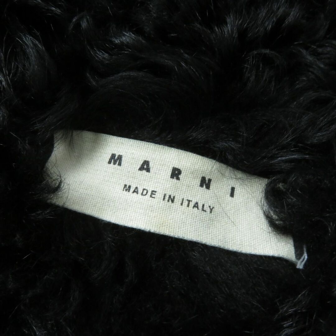 Marni(マルニ)の良品★MARNI マル二 2019年 羊革 半袖 ムートン ジャケット レディース ブラック 黒 42 イタリア製 エレガント◎ レディースのジャケット/アウター(ムートンコート)の商品写真