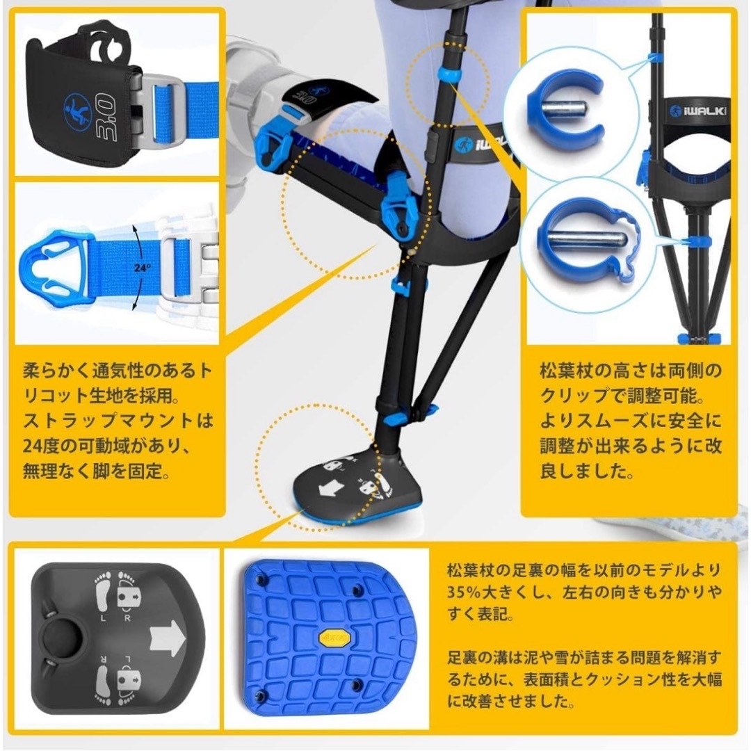 iWALK Free 3.0 アイウォークフリー 骨折 松葉杖 足 突き通す iWALK Free 3.0 アイウォークフリー 骨折 松葉杖 足 突き通す