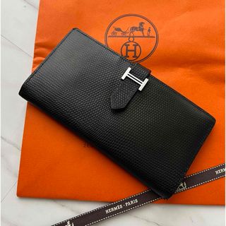 エルメス(Hermes)の200 極上美品 HERMES エルメス リザード ベアン 2つ折り 長財布(財布)