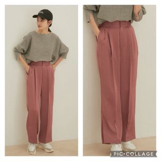 ヴィス(ViS)の美品 ViS サイドスリットサテンパンツ  Sサイズ  税込6,578円(カジュアルパンツ)