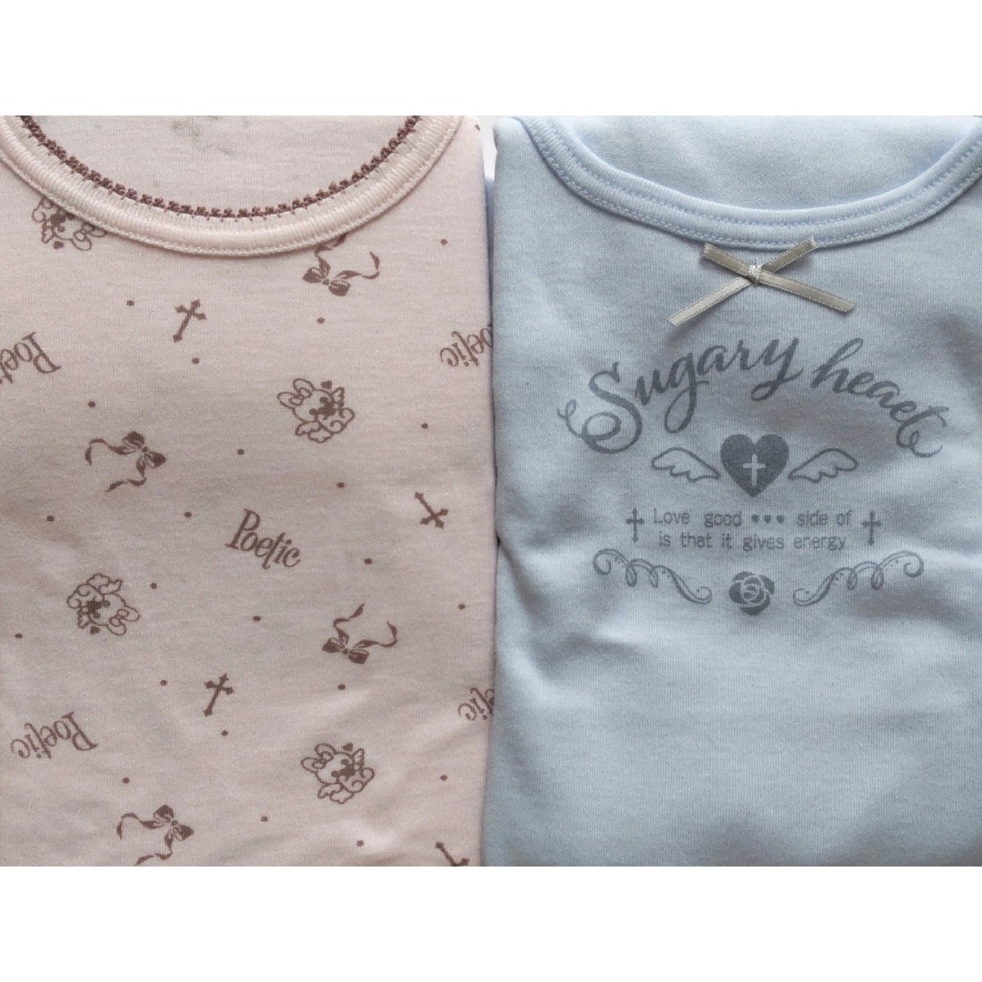 [150] 女児 ３分袖 厚地 スリーマ 2枚組ピンク/水色 キッズ/ベビー/マタニティのキッズ服女の子用(90cm~)(下着)の商品写真