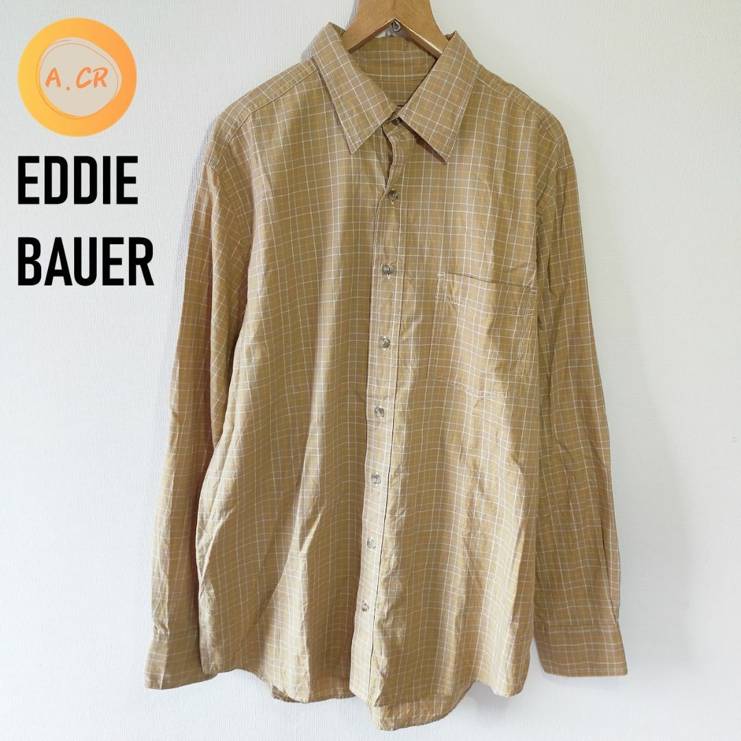 Eddie Bauer(エディーバウアー)のEDDIE BAUER 長袖シャツ チェック柄 ベージュ系　L メンズのトップス(シャツ)の商品写真